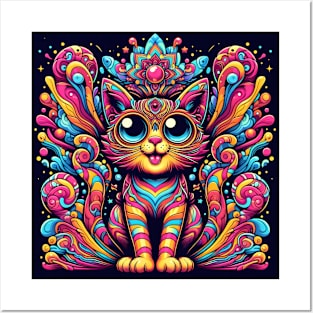 Psychedelic Cat #2 Posters and Art